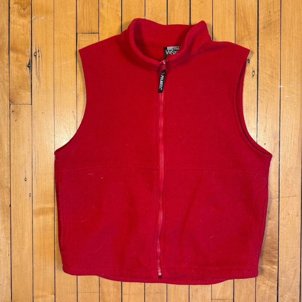 Red vans fleece vest skater